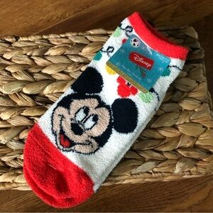 Disney: Mickey & Minnie Mouse cozy low cut socks 3 pair Christmas Winter